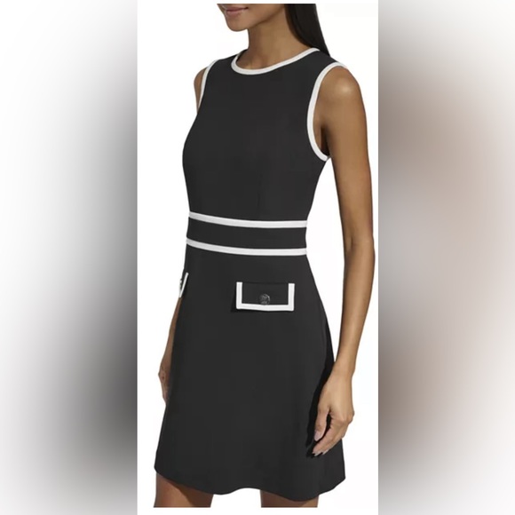 KARL LAGERFELD PARIS Contrast Trim Dress size 8, NWT. - Picture 7 of 8